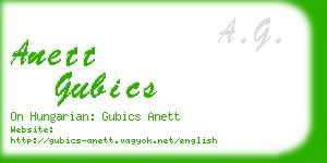 anett gubics business card